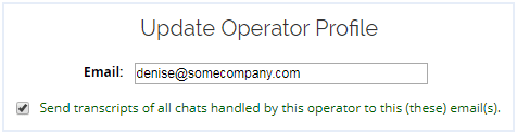 Operator-level chat transcripts settings